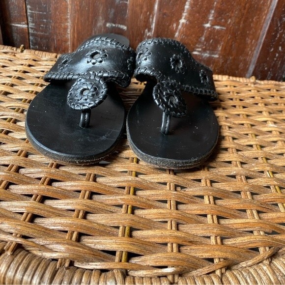 Jack Rogers - Black Leather Navajo Classic Sandal - Size 7M - Picture 3 of 5